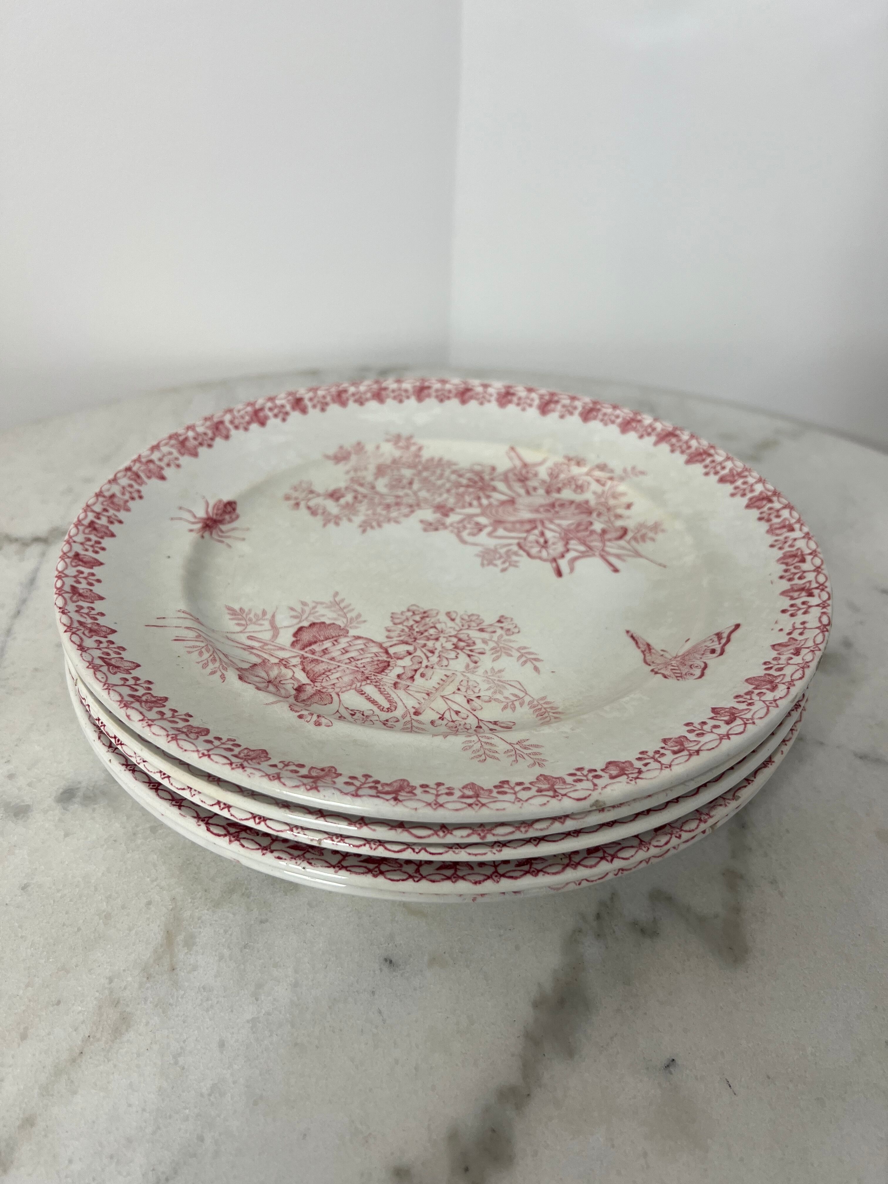 Set of 5 flat plates Terre de Fer Onnaing Moisson