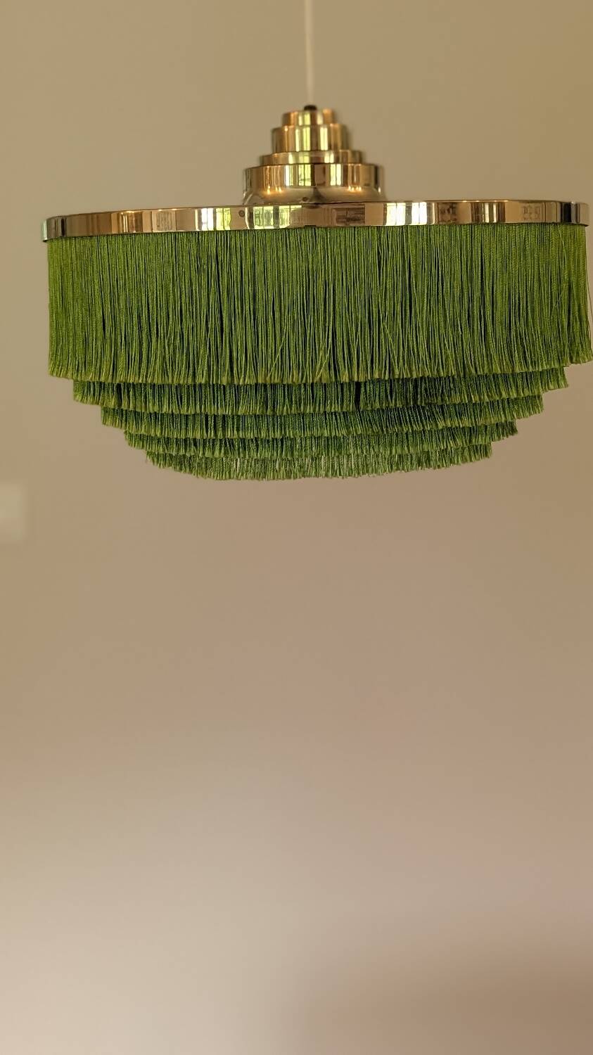 Superb brass fringed pendant light T-603 Hans Agne Jakobsson