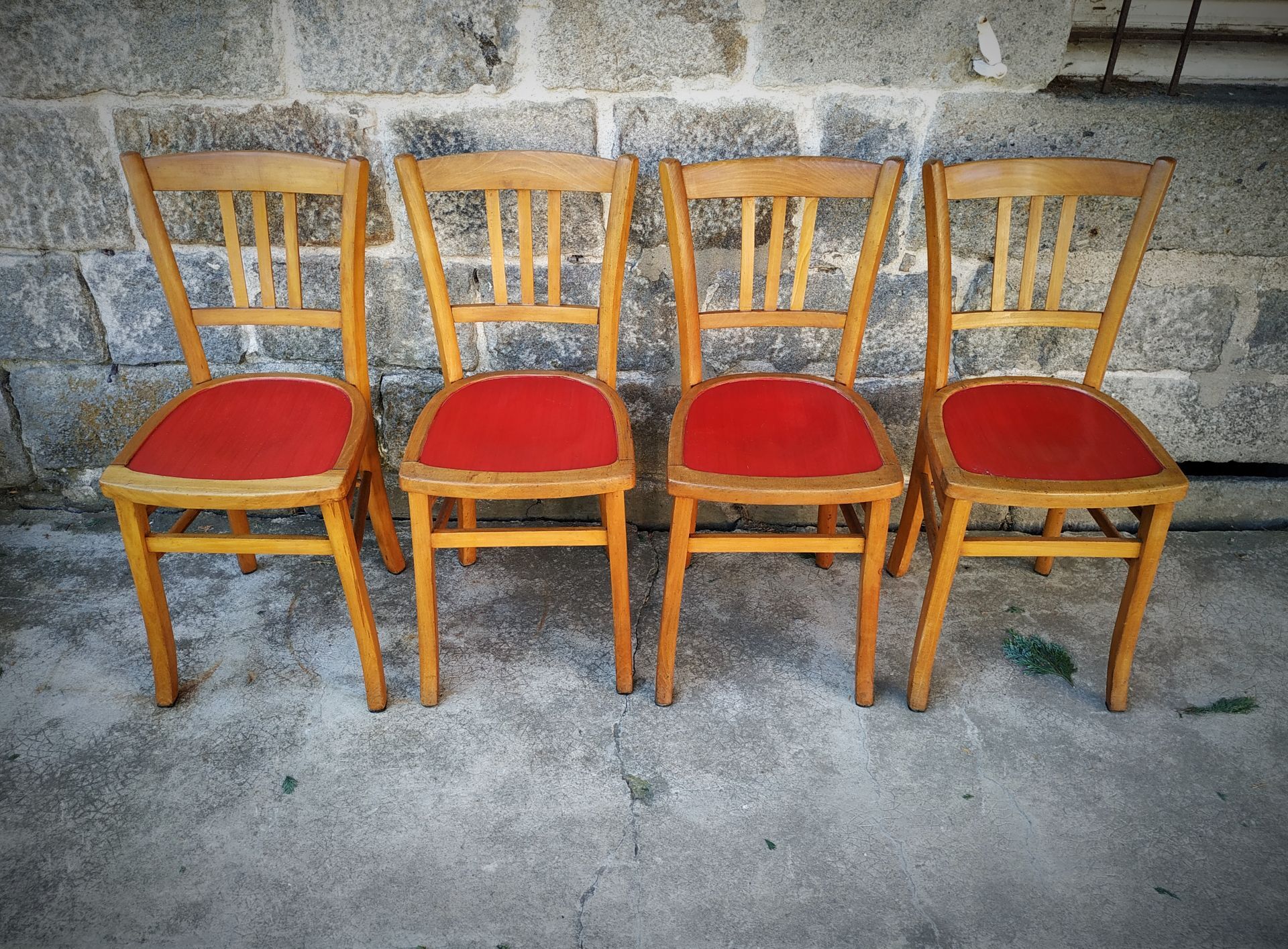 Set of four bistro chairs
