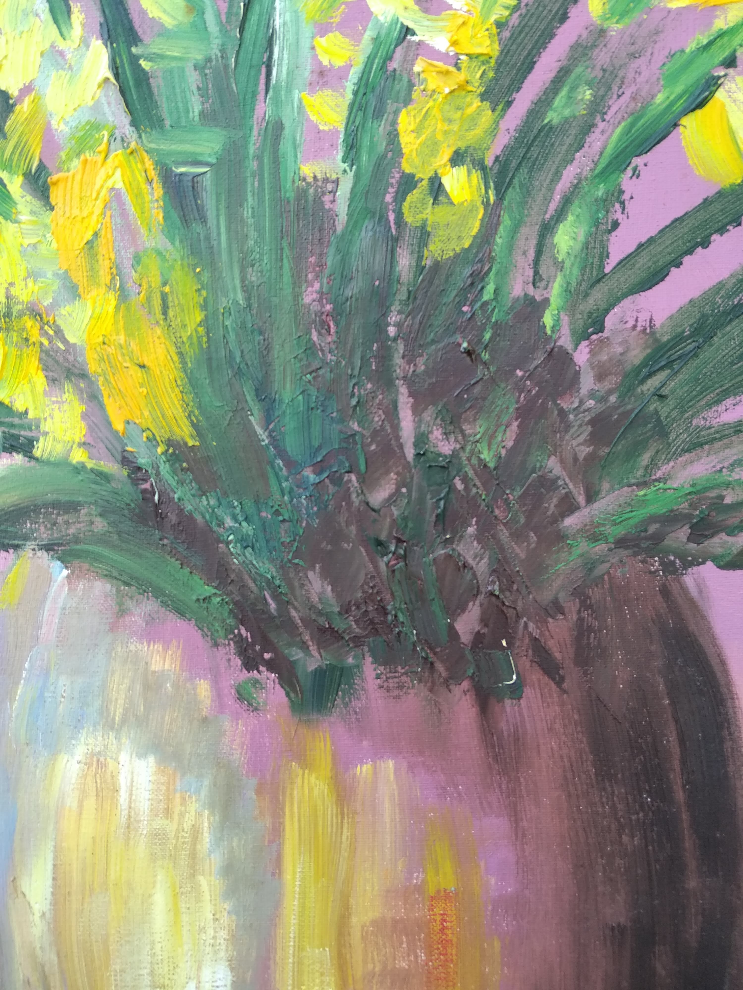 Peinture sur toile bouquet de genêts