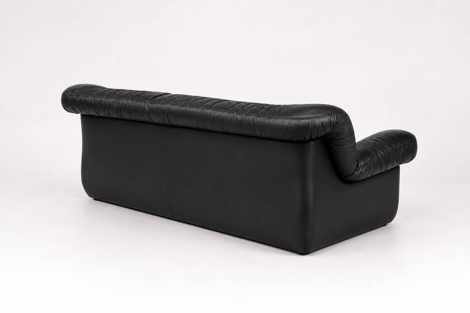 1970’s Vintage Italian design black leather sofa from PelleRossi