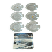 New vintage Arcoroc fish plates in original box