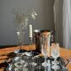 Set of 6 metal ice cream cups on flower-shaped feet