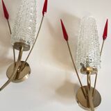 Pair of retro 60s wall lights