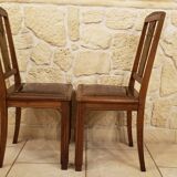 2 solid wood art deco chairs