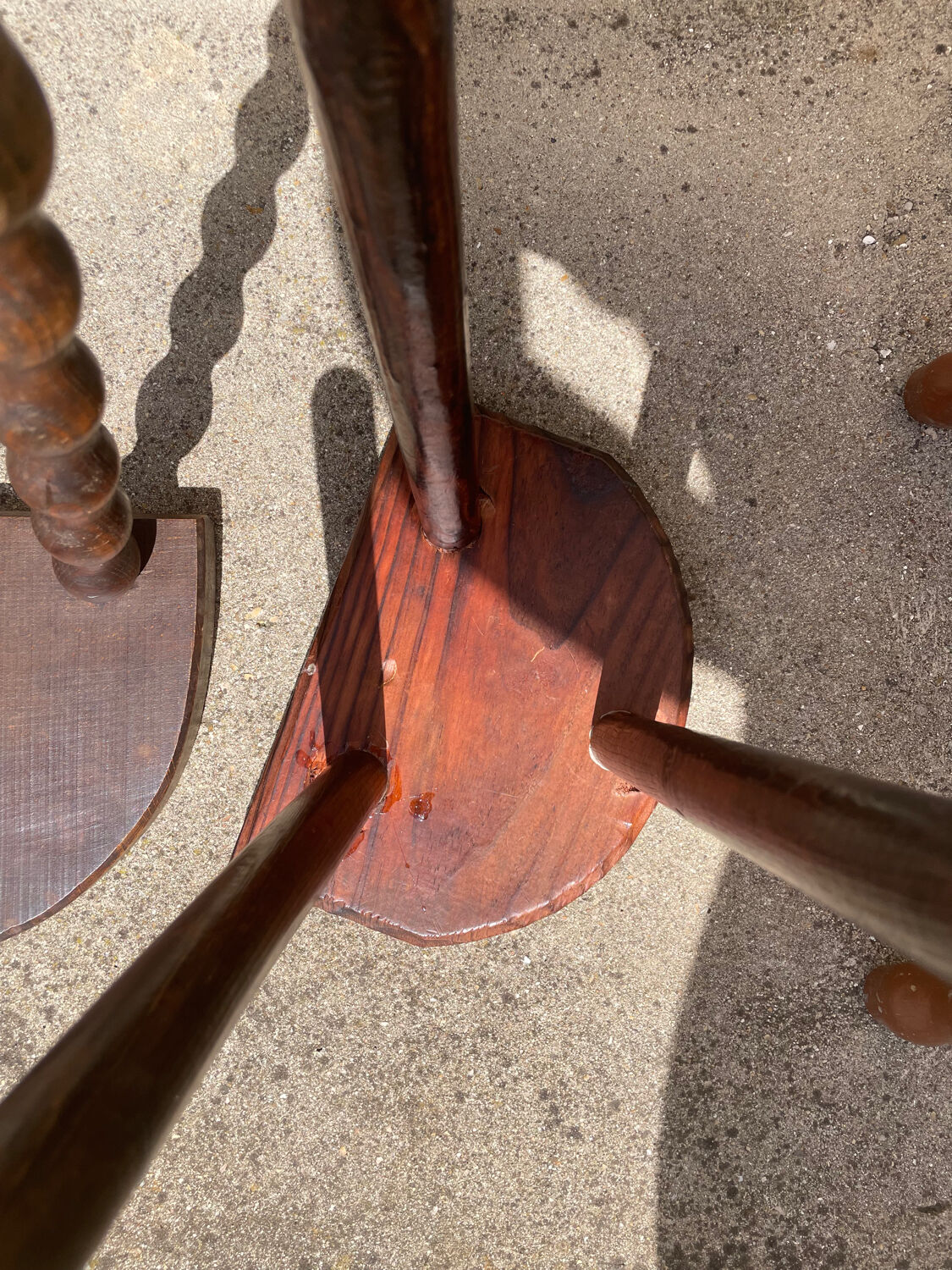 Tabouret en bois tripode vintage