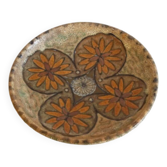 Art Nouveau ceramic plate by Henri Gandais 1930