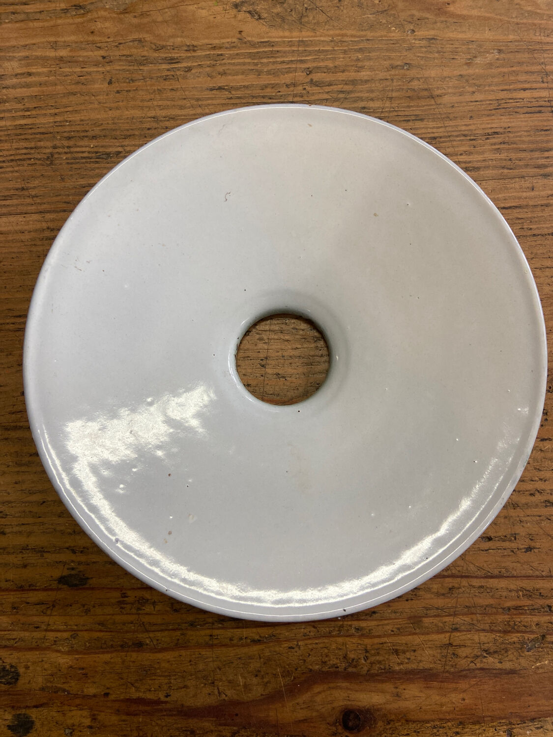 Green enameled sheet metal pendant light