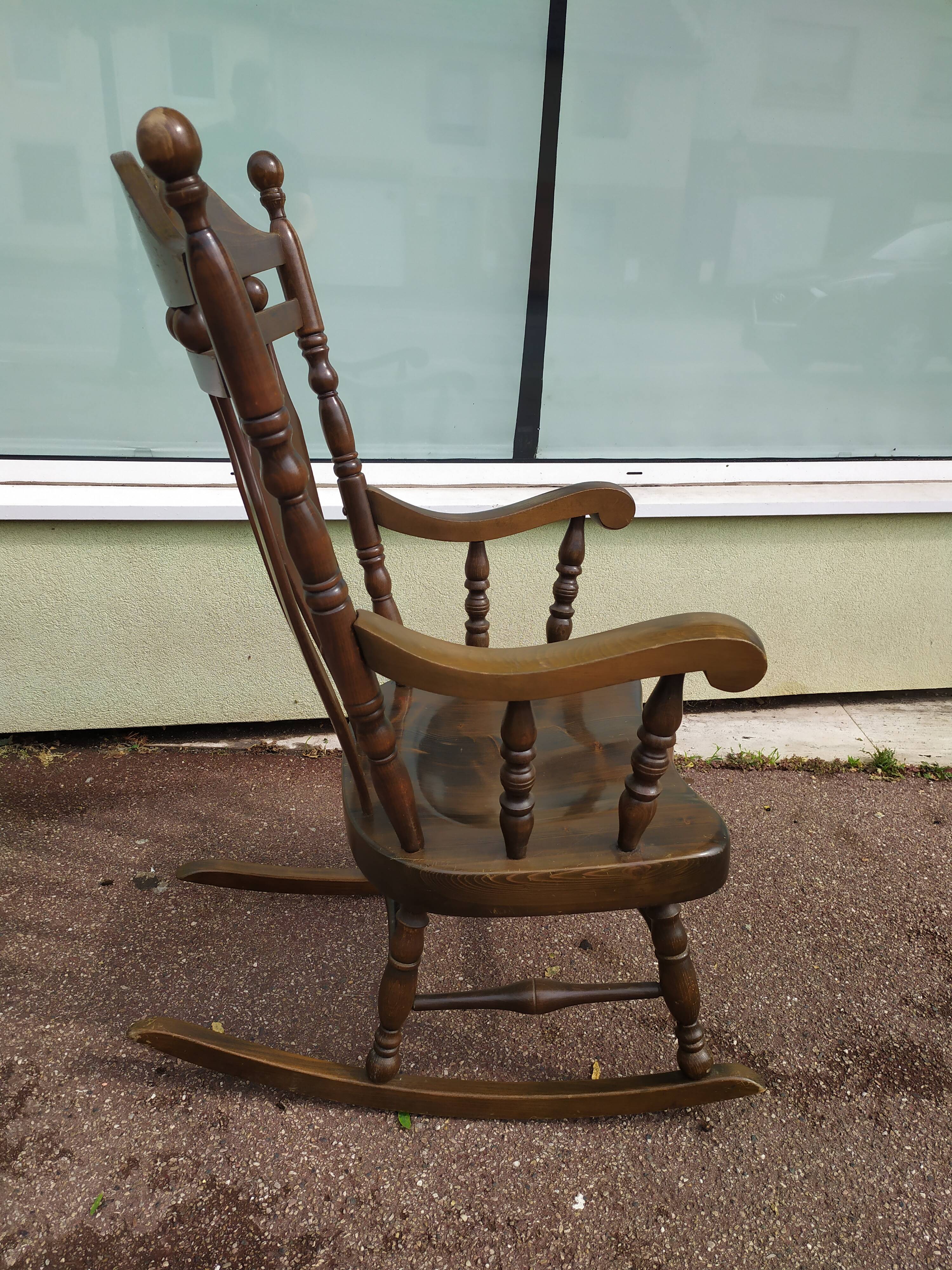 Rocking chair in solid wood beech - yugoslavia