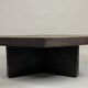 Large Brutalist Coffee Table in Oak and Stone Mosaic, 1960s
