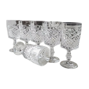 Lot 6 verres vintage à pied rectangulaires