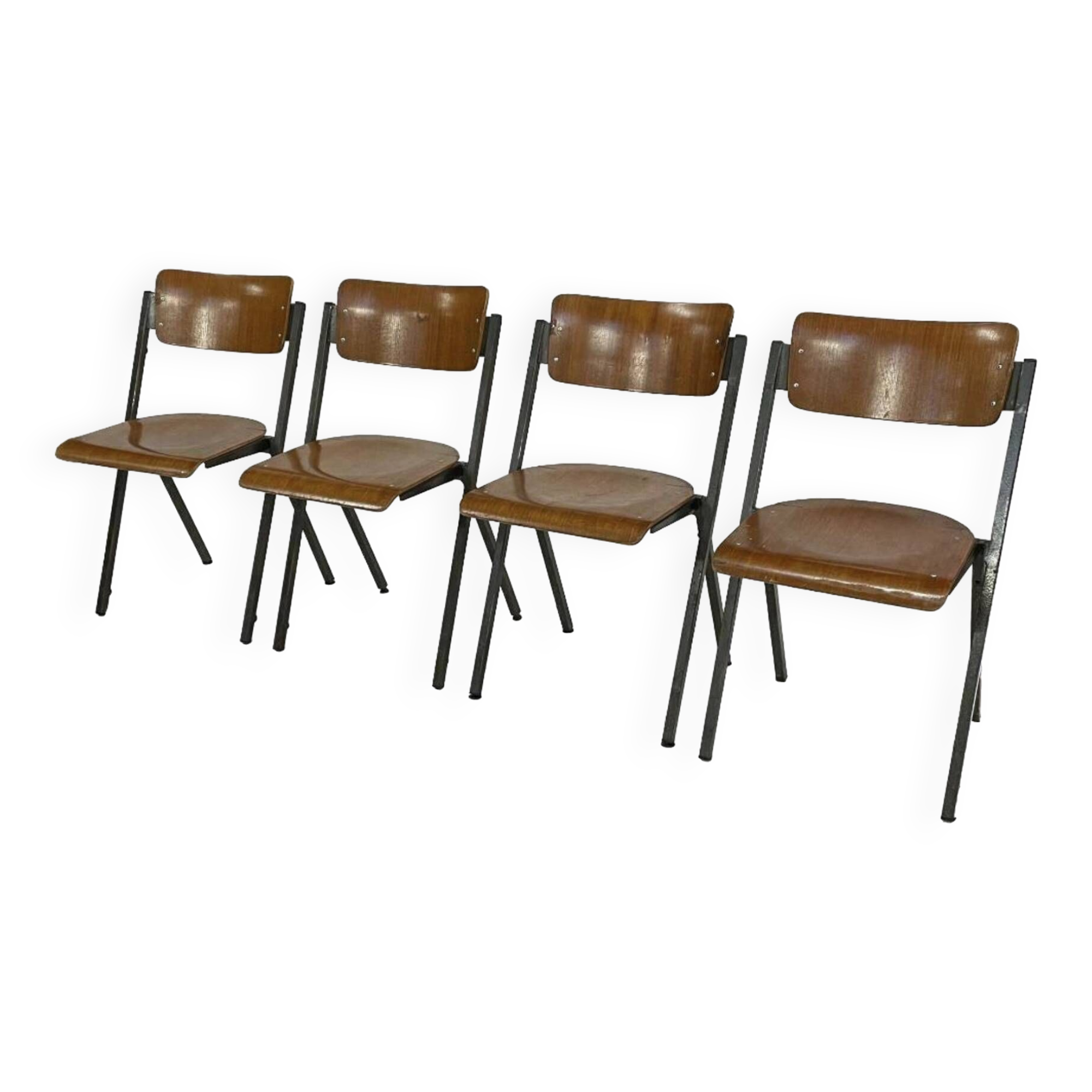 Set Of Four Compass Chairs 1960 Dutch Design School Chairs