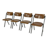 Ensemble De Quatre Chaises Compass 1960 Chaises D'école Design Néerlandais