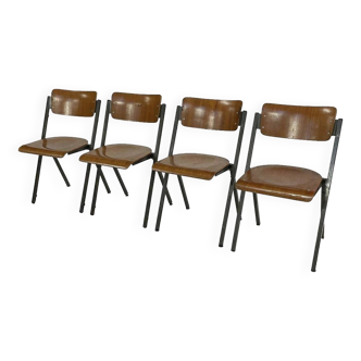 Set Of Four Compass Chairs 1960 Dutch Design School Chairs