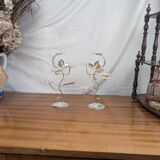 Pair of Art Nouveau Style Silver Plated Metal Candlesticks, BMF Made in Germany