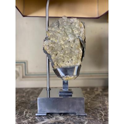 Table lamp, metal and quartz
