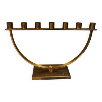 Candlestick with 7 "arms" in solid brass from D.R brass Denmark 1950s