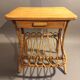 Bedside table magazine rack rattan and bamboo vintage 1960/1970.