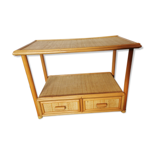 table d'appoint en rotin,