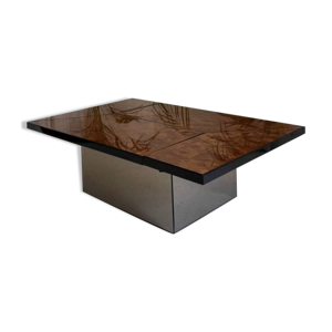 Table basse vintage Roche Bobois par Paul Michel (1970) - orme