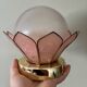 Vintage pink mother-of-pearl wall lamp with frosted glass globe