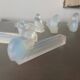 9 doors art deco knives in opalescent glass, bestiary.
