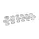 Set of 12 hand-sized crystal glasses with flower decoration