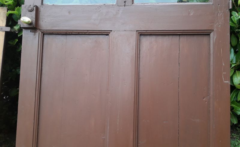 Porte vitrée H186,5xL98,5 de communication moulurée