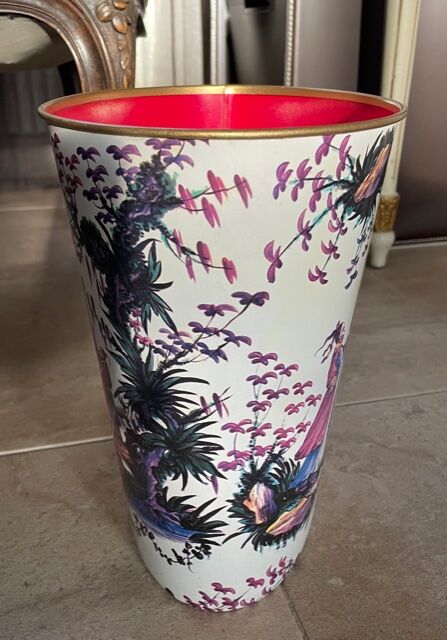 Silkscreened sheet metal paper basket 1960