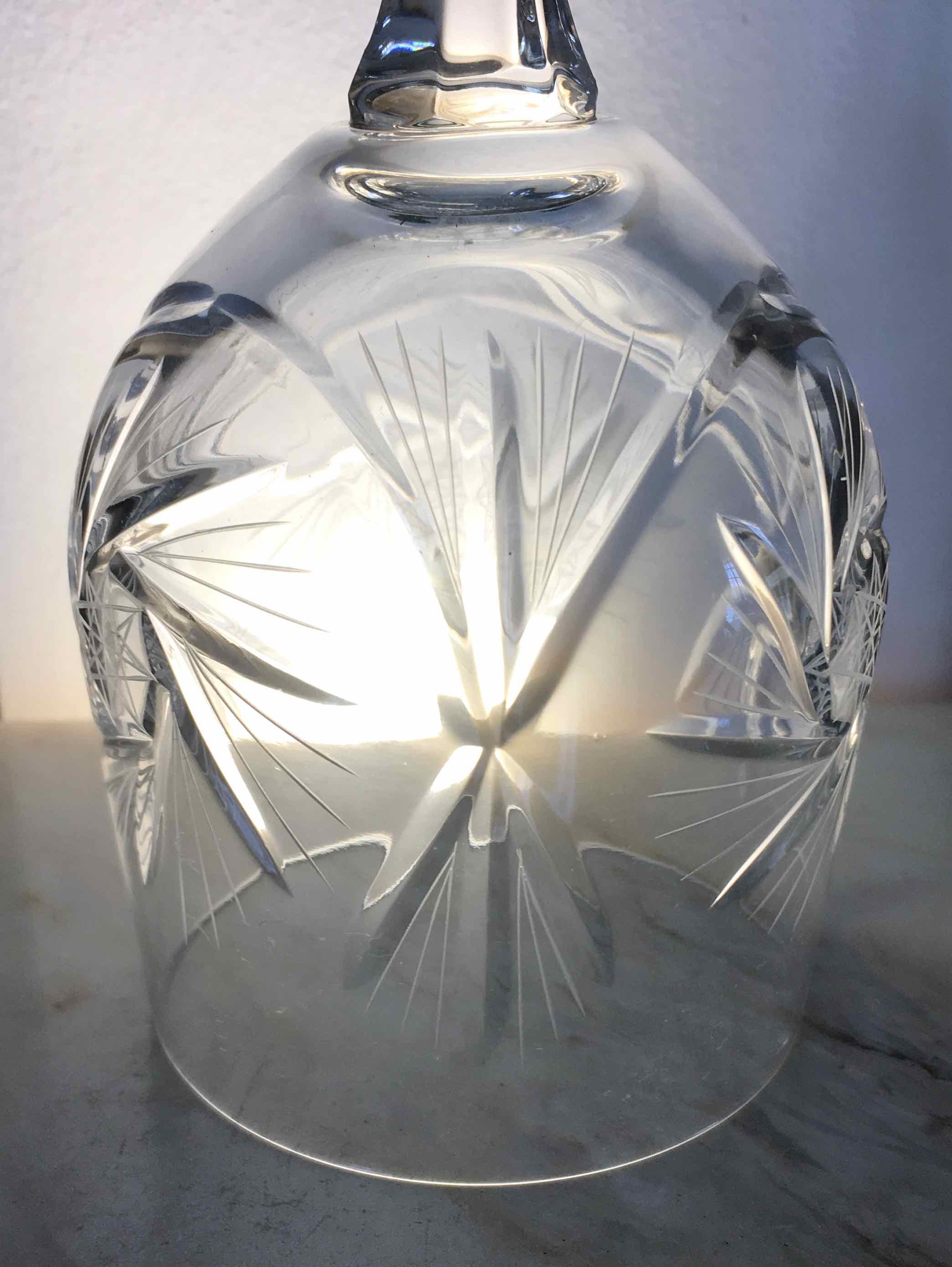 Set of 12 cut crystal wine glasses