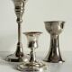 Vintage chrome metal candle holders