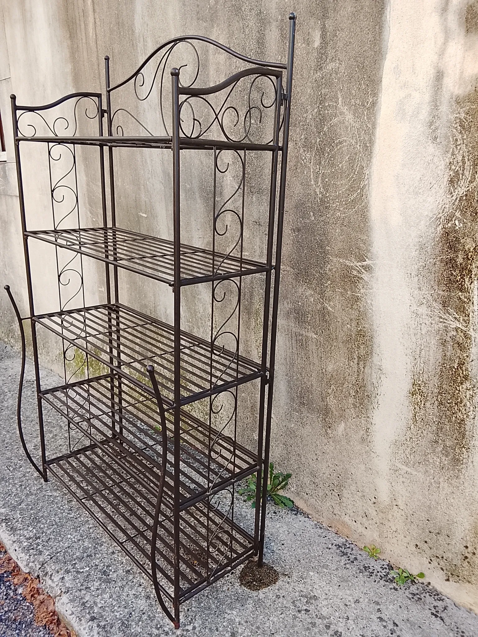 Folding baker's shelf in iron - 5 levels