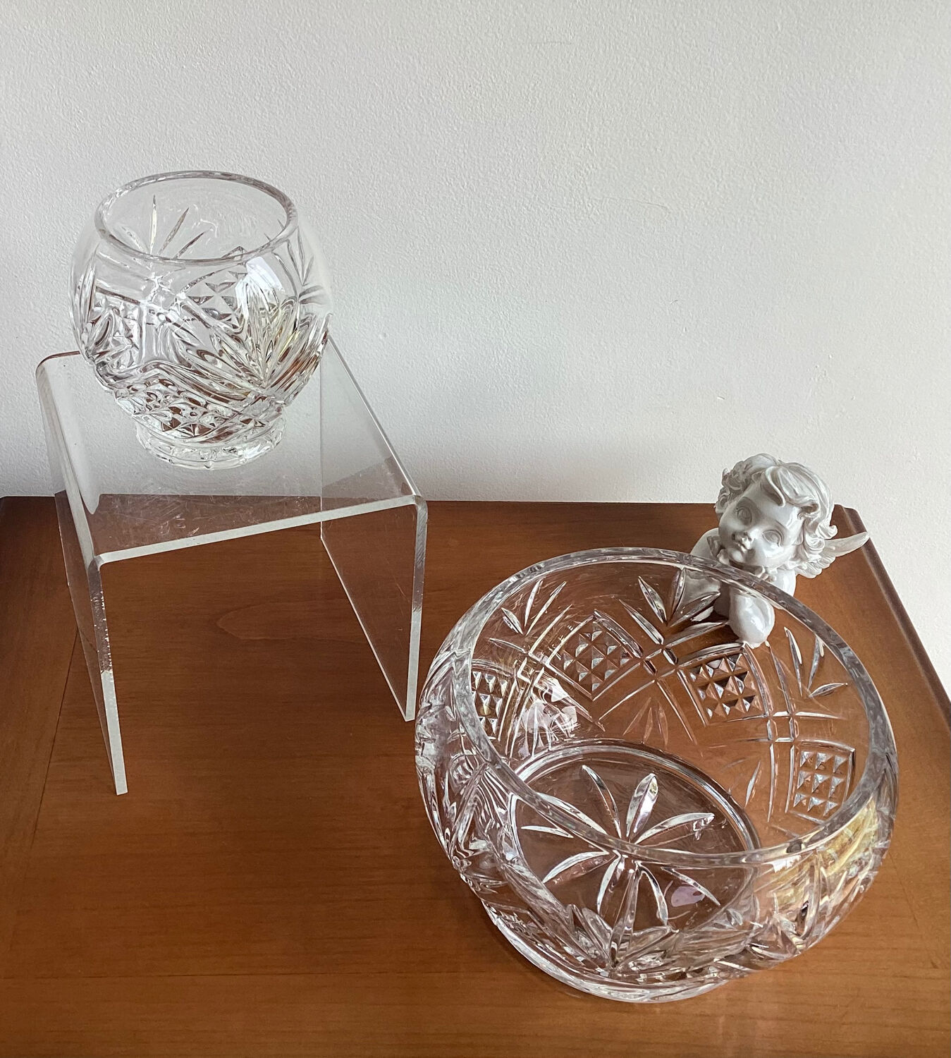 Set of 2 thick crystal candy cups