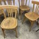 Série de 6 chaises bistrot en bois courbé