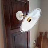 Vintage white opaline wall light