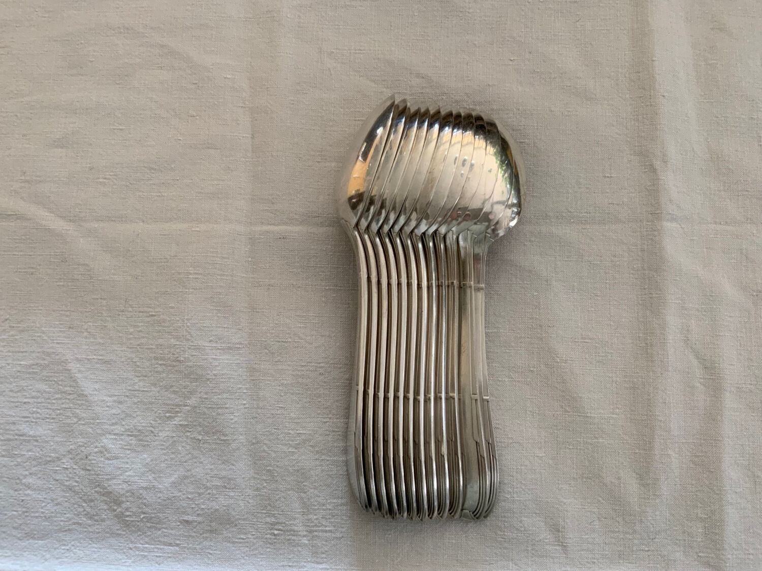 12 silver-plated spoons