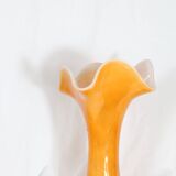 GRAND VASE EN VERRE ORANGE ARTISANAL