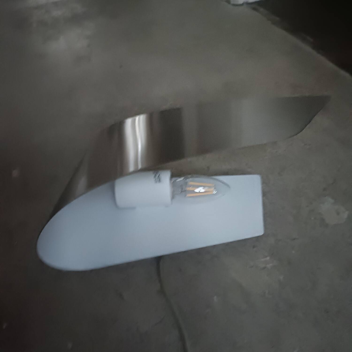 Brushed steel wall light Space Age