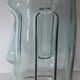Vase moaï en verre transparent bleuté