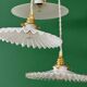 Vintage triple suspension lampshade in white opaline.