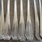 12 Art Deco silver metal bistro forks