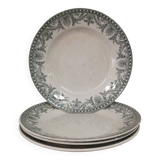 Set of 4 flat plates Terre de Fer Moulin des loups and WILBUR hamages