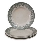 Lot de 4 assiettes plates Terre de Fer Moulin des loups et hamages WILBUR