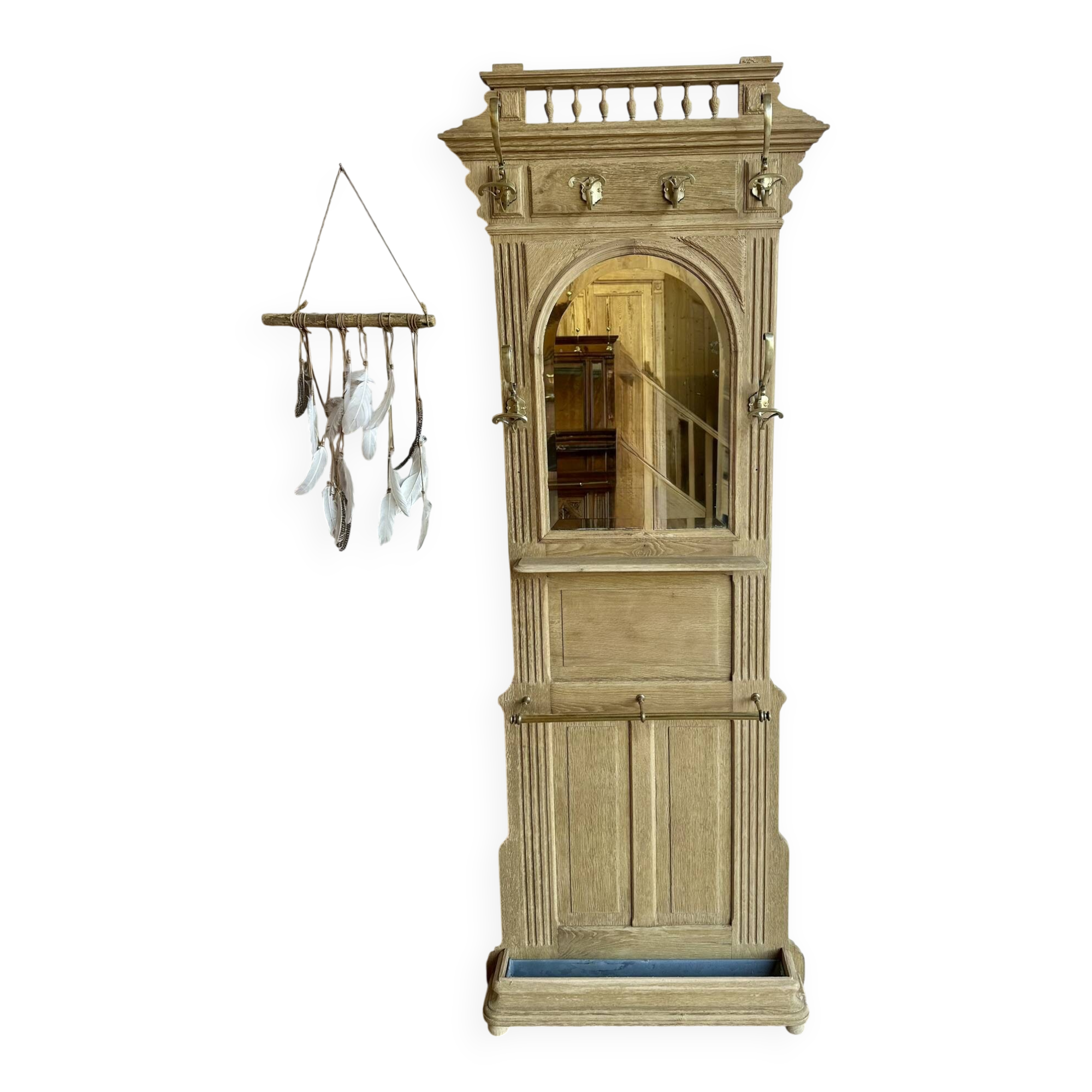 Antique solid oak wardrobe – unique renovated piece