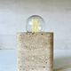 Lampe de chevet en travertin italien vintage