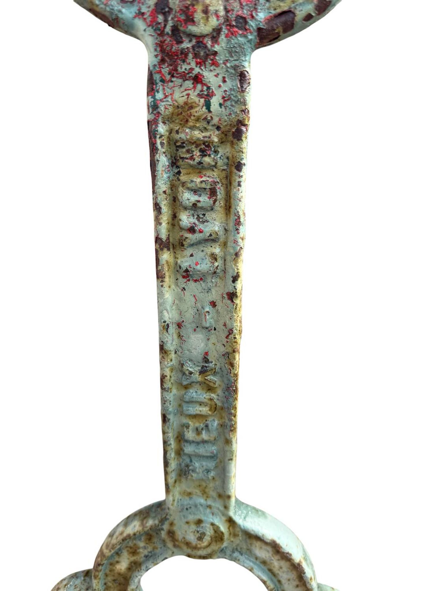 Double cast iron and marble bistro table signed Rieux Lyon 1900