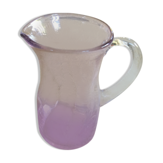 Pink glass pitcher