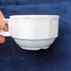 Lot de 6 tasses chocolat bistrot anciennes porcelaine Pillivuyt blanches  20 cl
