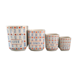 4 pot à épices vintage
