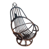 Swivel rattan armchair